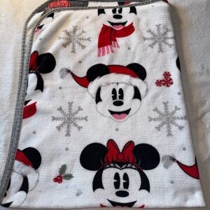 Disney Mickey and Minnie Holiday Blanket - Red, Black, and White
